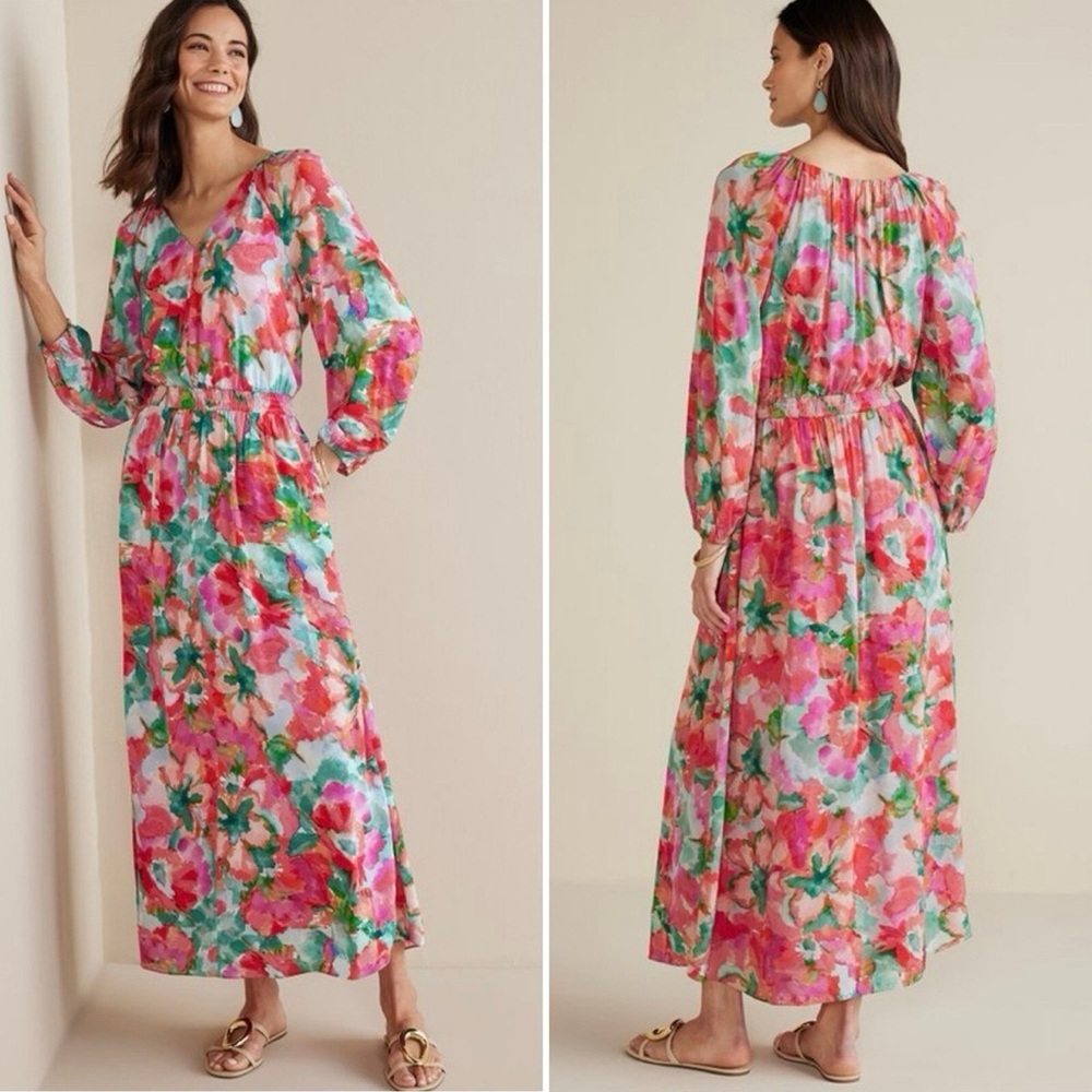 Soft Surroundings Evalina Floral Printed Maxi Dress